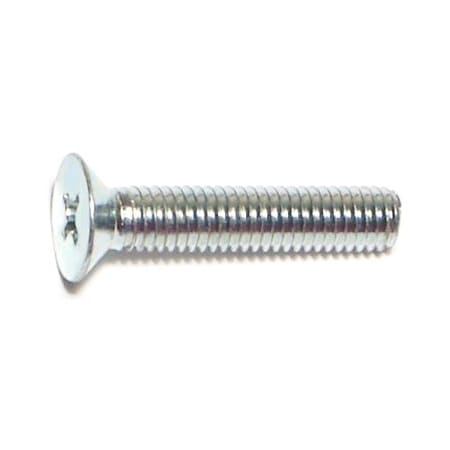 Midwest Fastener M5-0.80 x 25 mm Phillips Flat Machine Screw, Zinc Plated Steel, 15 PK 72452